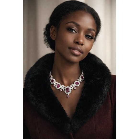 Collectif London Mob Wife Vintage Retro Molly Jacket Fur Wool Retro Witch - Picture 2 of 9